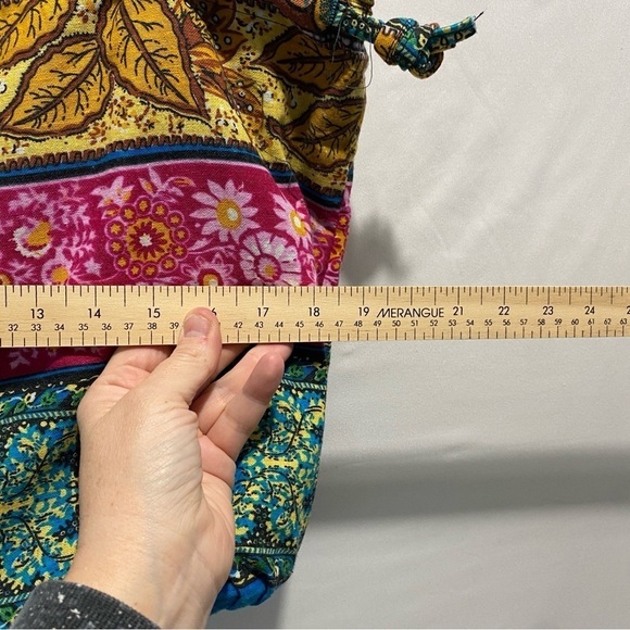 Temptation Italy Multi Color
Floral Boho Chic Canvas zipper cinched Tote  Bag - Picture 11 of 13